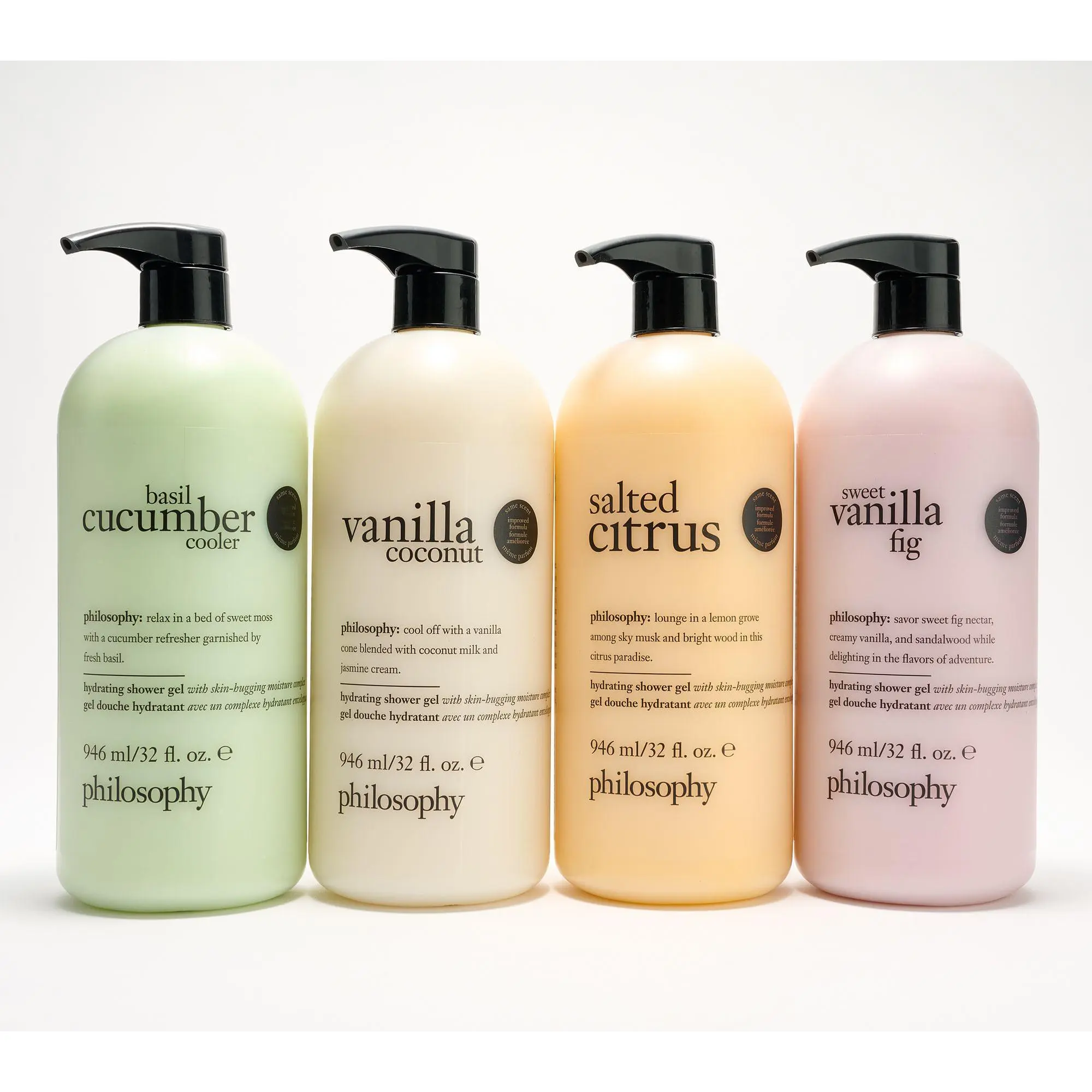 philosophy sweet & salty 4 piece 32oz shower gel collection