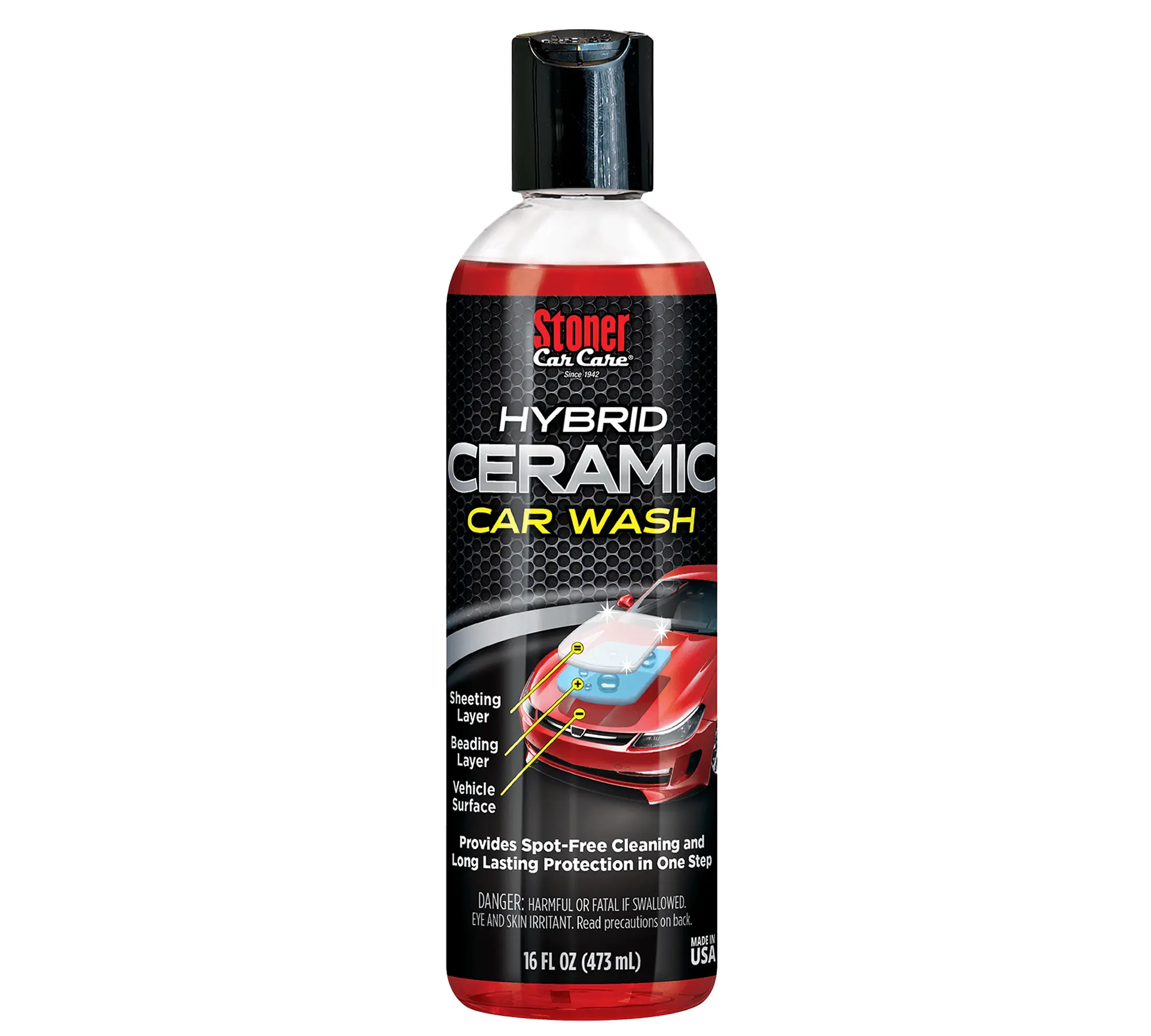Stoner Car Care Hybrid Ceramic Car Washing Solution - Dual Layers, 1-Step, Spot-Free Automotive Cleaning & Maintenance Formula That Accelerates Drying