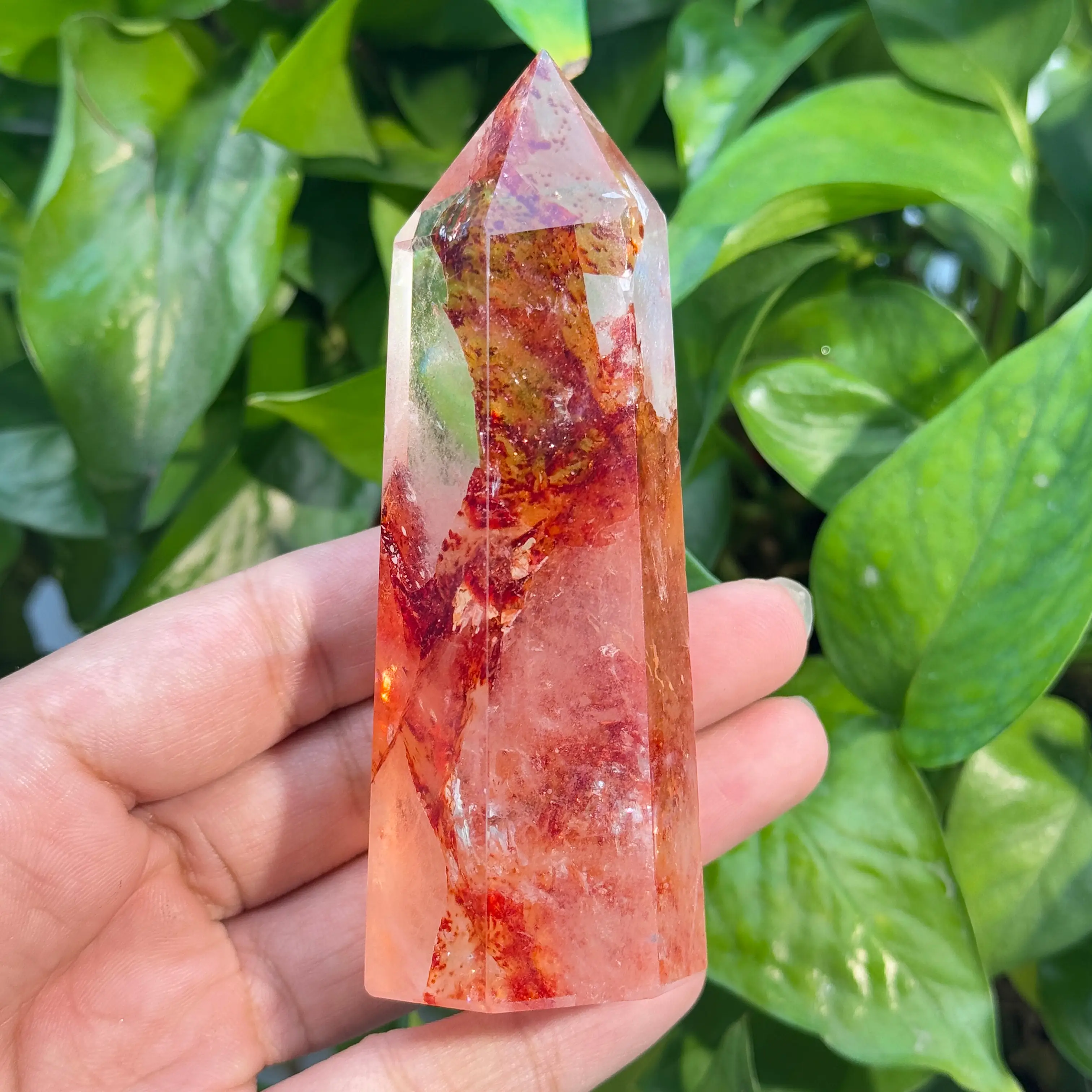 [Video Order] 1 Count High Quality Red Fire Quartz Tower Sphere Freeform Size:50g~500g