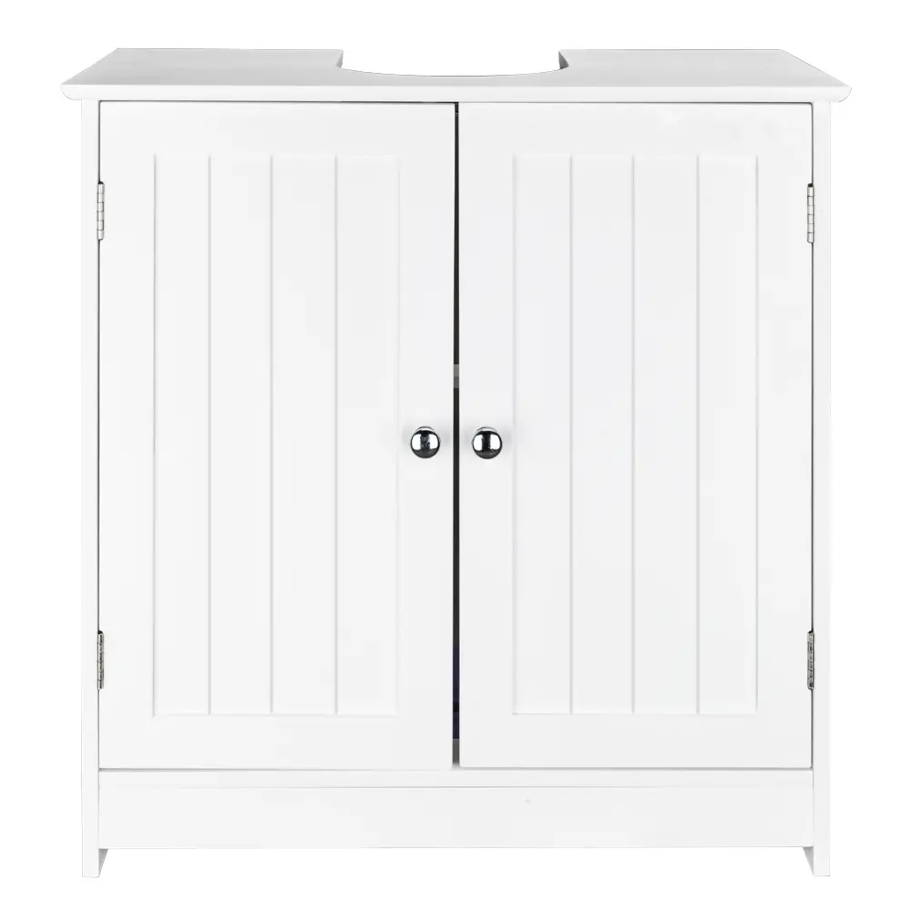 Pedestal Sink Storage Cabinet, Vanity Base Cabinet, Under Sink Bathroom Cabinet with U-Shape Cut-Out and Adjustable Internal Shelf, White
