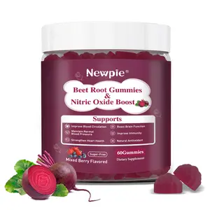 Newpie Beet Root Gummies & Nitric Oxide Boost - 60 Count Mixed Berry Flavor Vegan Non-GMO Gluten-Free Energy Support for Heart Health & Recovery - Healthcare