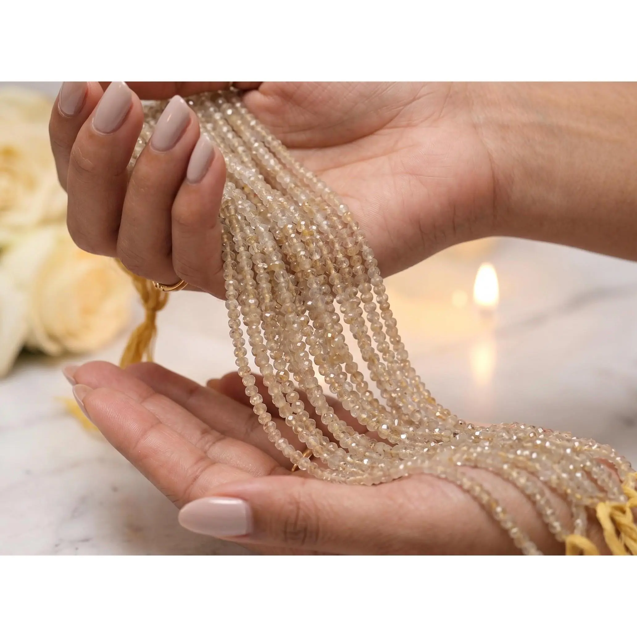 Golden Rutilated Quartz Beads, AAA+ Faceted Golden Rutile Gemstone Beads , DIY Jewelry Making Supplies, Bulk Wholesale Beads