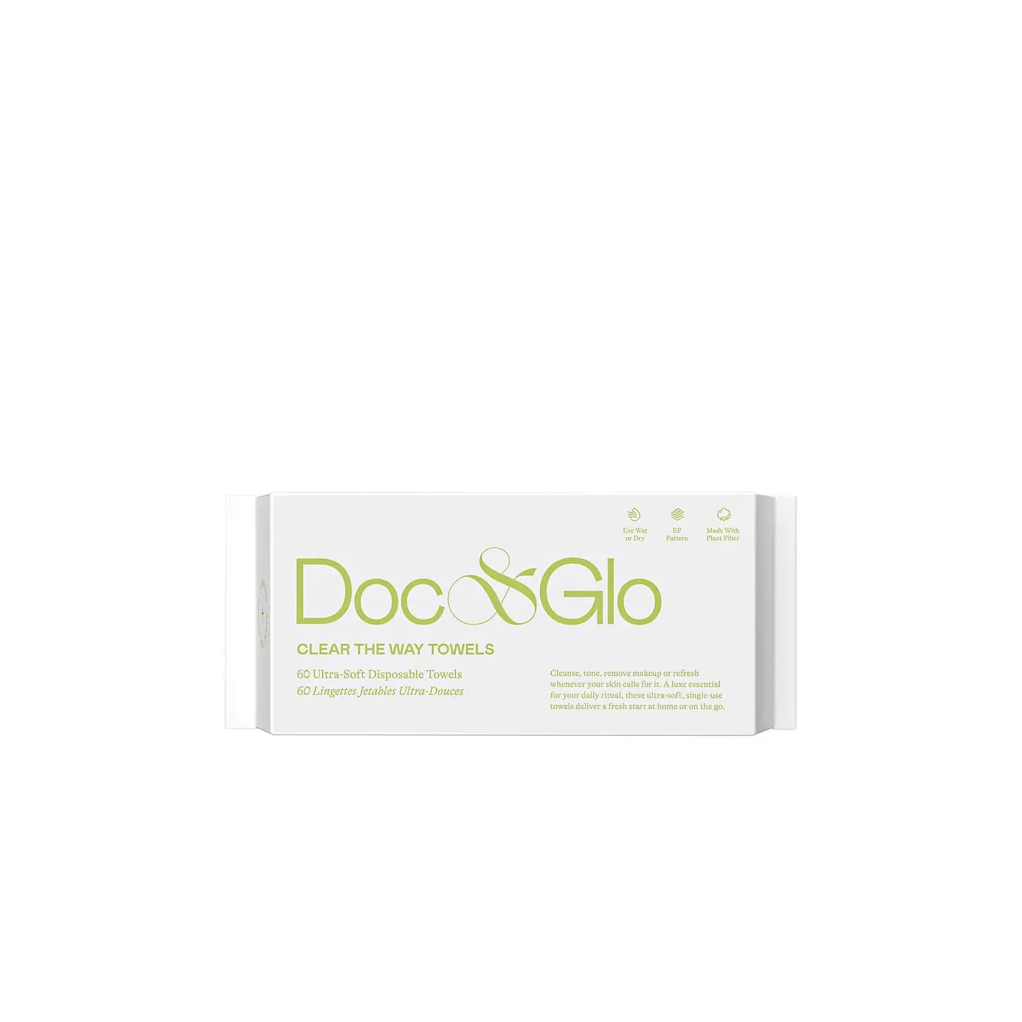 Doc & Glo Clear The Way Disposable Towel Wipes 60 Count