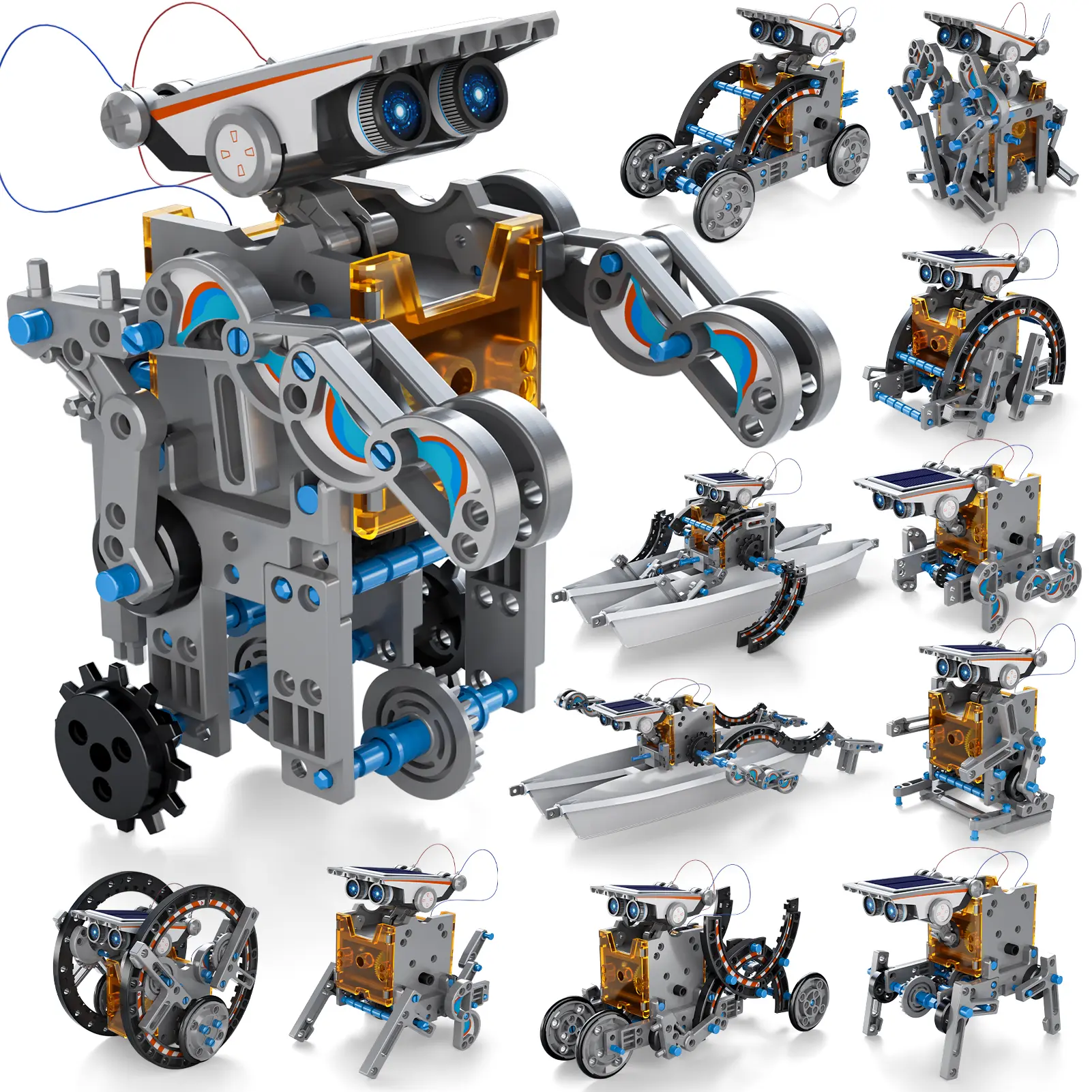 Unisex Solar-Powered STEM Educational Robot Assembly Kit - BPA-Free, Phthalate-Free, Eco-Friendly, No Extra Batteries, Teaches Mechanics & Solar Energy, Fantasy & Sci-Fi Gift for 6-8 Years Children Development