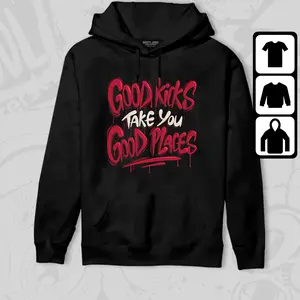 Black Satin 2s Low Hoodie Match Good Kicks Good Places