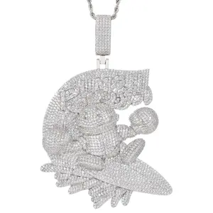 UCCIYO Cartoon Boxing Pendant  Lab-Created Moissanite Pendant Copper Moissanite Pendant  for Women Men Hip Hop Jewelry Gift【#CMP0590】
