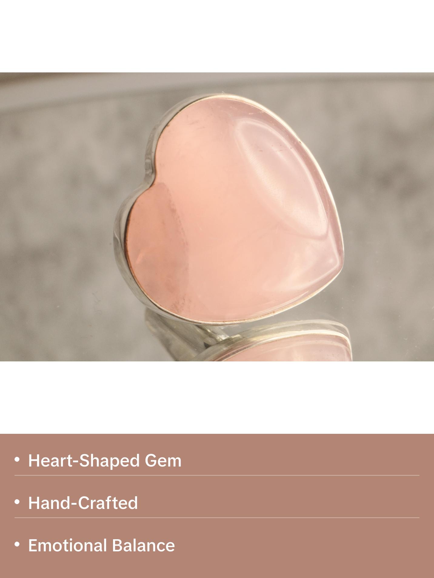 Rosalina - Rose Quartz 925 Silver Adjustable Ring Rosalina - Rose Quartz 925 Silver Adjustable Ring