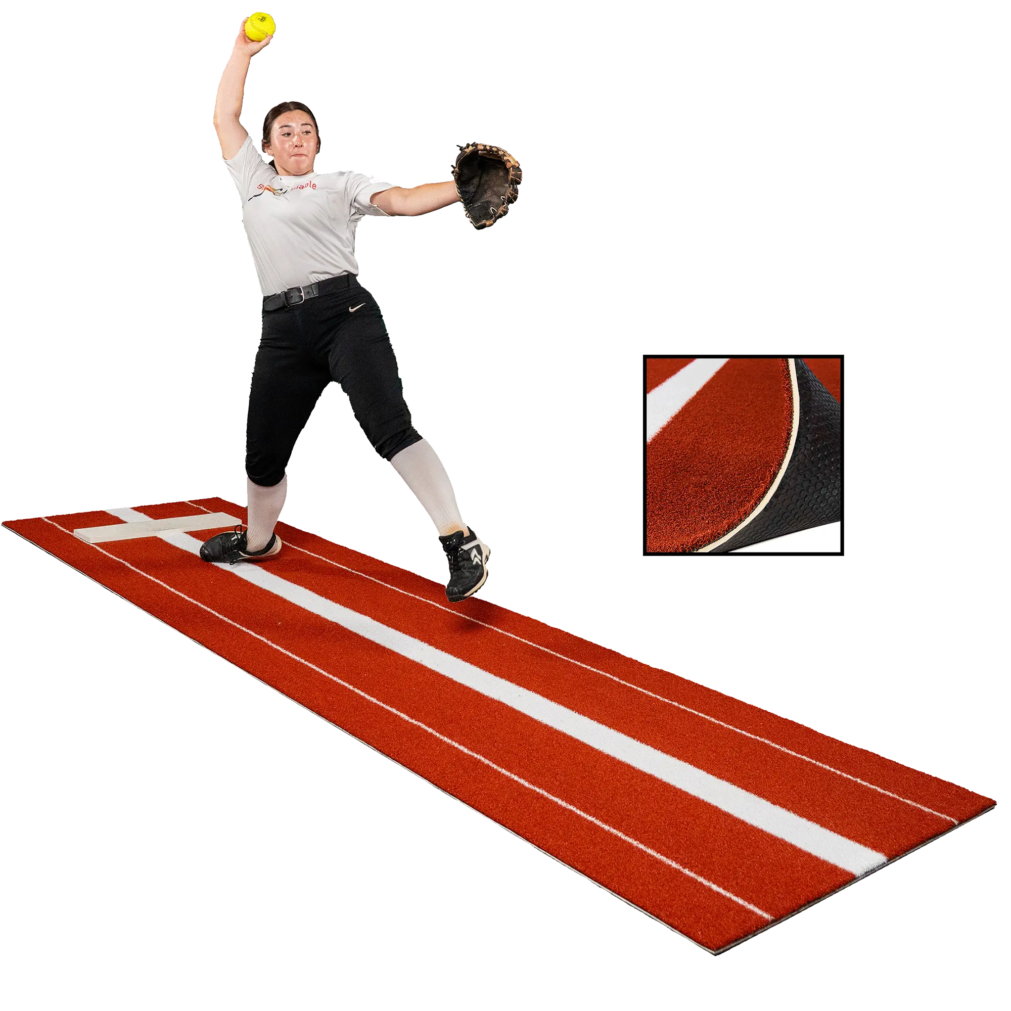3 × 11 Elite Softball Pitching Mat - Clay