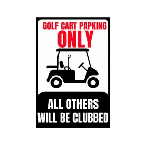 stora Golf Cart Wall Decor - Vintage Metal Tin Sign for Garage, Mansion, Cafe or Farmhouse, Bar, Themed Decor, 8x12 Inch