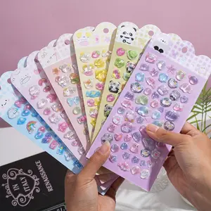 6pc 3D Embossed Stickers, Kids Cartoon Panda Rabbit, Phone Case Water Bottle Decor, Notebook Stickers, Perfect Gift for Friends, Smartphone, Accessories, Cellphone