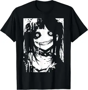 100% Cotton Japan Japanese Creepy Kawaii Goth .T-Shirt