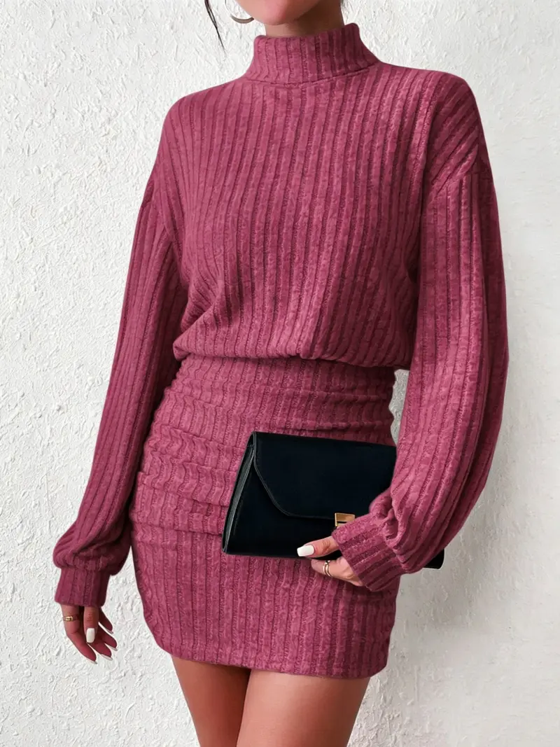 chinese dress ladies HUUSA Loose Sweater Mini Dresses Sexy Outfit for Women Puff Long Sleeve Dress  Winter Fall Fashion Party Club Night Apricot S at Amazon Women's Clothing  store main image 0
