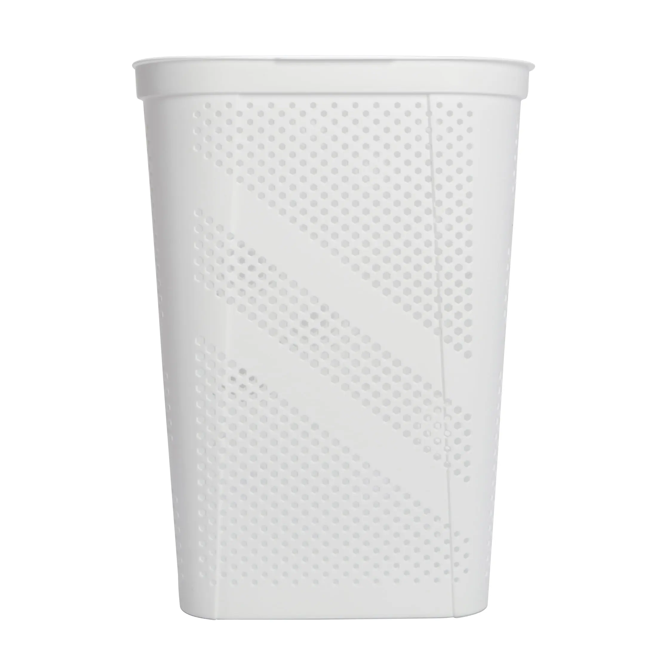 Mainstays 24" Plastic Hinged-Lid Rectangle Laundry Hamper, White, Adult
