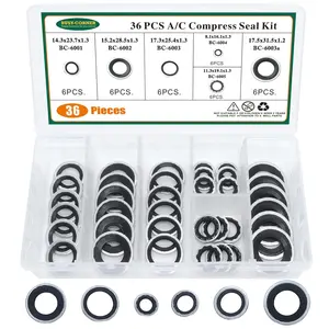 A/C System Compressor Gasket Seals Air Conditioning Compressor Port Seal Washer Kit (36)