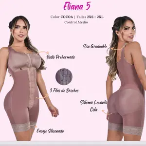 Eliana 5 Faja Eliana Cocoa Color Control Medio Busto Preformado 3 Filas de Broches Sistema Levanta Cola