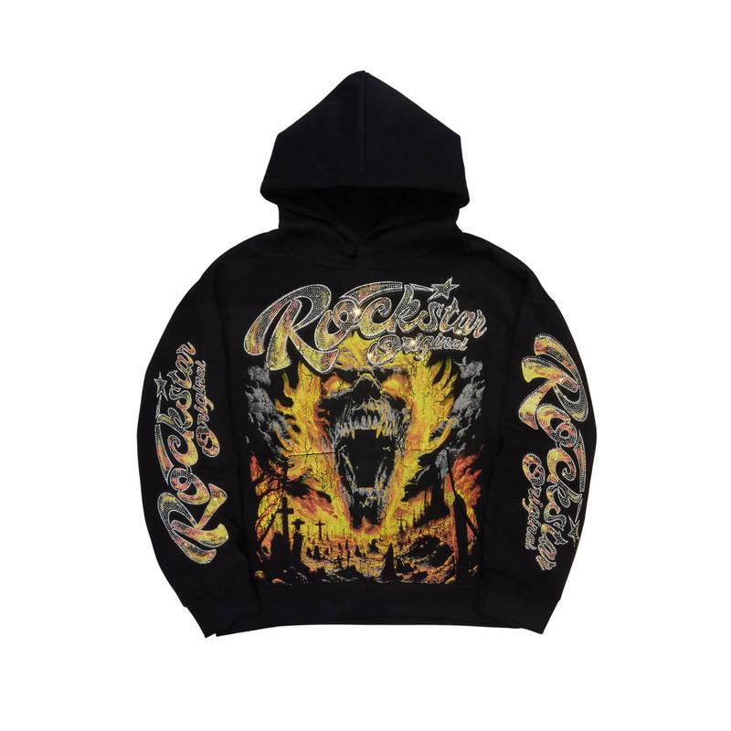 Brun Black Rhinestone Oversized Hoodie