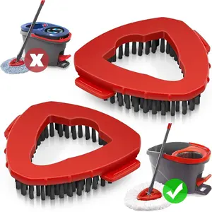 Mop , 2 count Scrub Brush Attachments for  EasyWring 1  System, Triangle Spin Mop Hard Bristles Cleaning Brush Replacement Accessories for Bathroom Kitchen Pool Tile Floor