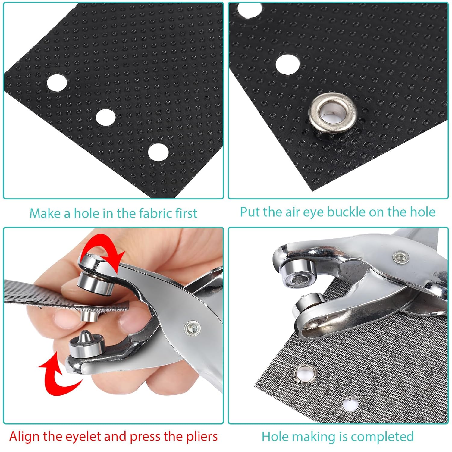 803Pcs Grommet Eyelet Pliers Kit 1/4 Inch 6mm Inside Diameter with 800 Metal Eyelets & Washers in Gold Silver for Leather Belt Shoes Crafts Seamless Stitching 803Pcs Grommet Eyelet Pliers Kit 1/4 Inch 6mm Inside Diameter with 800 Metal Eyelets & Washers in Gold Silver for Leather Belt Shoes Crafts Seamless Stitching