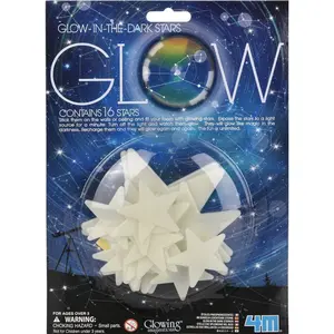 Glow in the Dark Ceiling & Wall Stars – 16 Pack