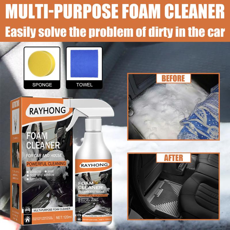 1set Car Multi-Purpose Foam Cleaner - Interior Steering Wheel Plastic Fabric Seat Stain Cleaner - For All Car Interiors - Suitable for Everyday Use - Perfect Gift for Car Enthusiasts