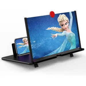 18" Screen Magnifier - 3d Hd Cell Phone Magnifing Enlarger Projector For Movies Videos And Gaming Foldable Stand Holder With Amplifier Compatible All Smartphones
