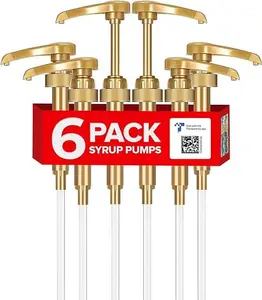 6-Pack Little Squirt Gold Coffee Syrup Pump Dispenser – Fits 750ml (25.4oz) Bottles 6-Pack Little Squirt Gold Coffee Syrup Pump Dispenser – Fits 750ml (25.4oz) Bottles