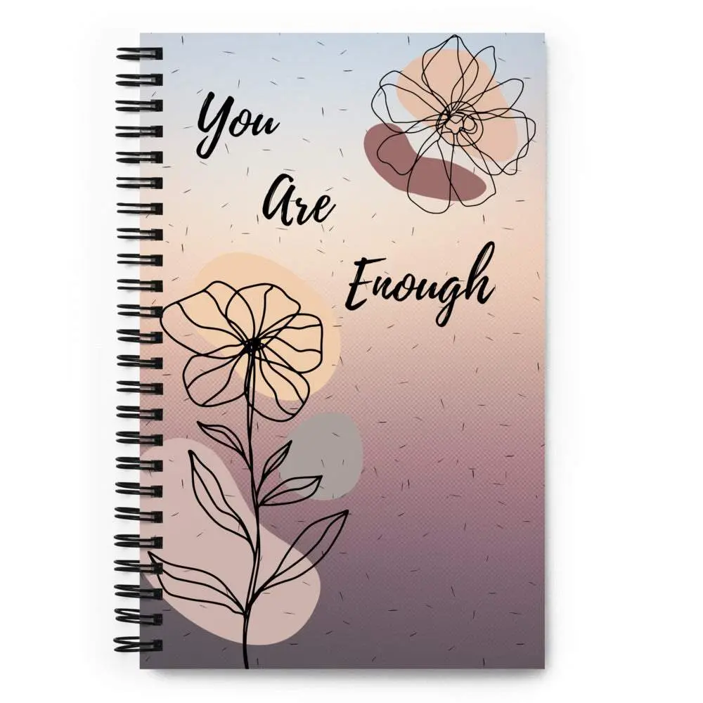 You Are Enough Dotted Spiral Notebook goal achievement