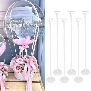 6pcs Balloon Stand Base Balloon Holder Column Support for Adult Kids Birthday Party Wedding Table Decoration Baby Shower Favors