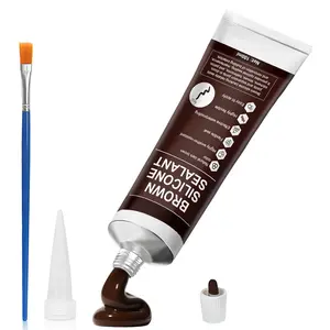 Brown  Caulk, Brown Caulk Water-Resistant Adhesive  Seal for Interior and Exterior Use Reliable and Effective Long-Lasting Protection for Doors Windows Siding Roofing,100g