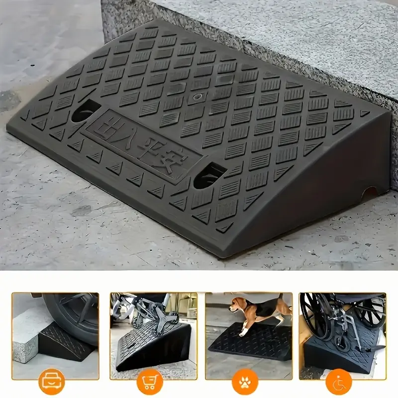2pcs Heavy-Duty Portable Plastic Threshold Ramps with Non-Slip & Threshold - Lightweight Suitable for Sidewalks, Cars,, Motorcycles,, Pets - Ramp for Curb, Driveway, for Use for,, Housewives 2pcs Heavy-Duty Portable Plastic Threshold Ramps with Non-Slip & Threshold - Lightweight Suitable for Sidewalks, Cars,, Motorcycles,, Pets - Ramp for Curb, Driveway, for Use for,, Housewives