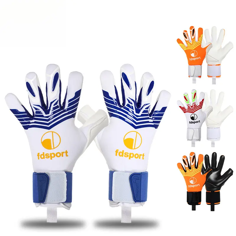 Unisex Football Goalkeeper Gloves - Thick Latex, Ultra-Sticky, Anti-Skid, Wear-Resistant, No Finger Protection, Youth & Adult Sports Training Equipment with Thickness Feature