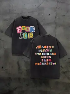 Colorful Ransom Note "LOVE ALL" Graphic Washed Oversized T-Shirt | Unisex Streetwear Casual Top | Peace & Unity Slogan Print Loose Fit Shirt for Daily Wear, Street Style, Advocacy & Summer Outings, Trendy Vintage Fashion for Men & Women