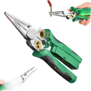 8 in 1 Wire Stripper with Voltage Tester Pinzas De Electricidad Multi-function Electric Wire Stripping Tool for Cutting and Pulling Pliers Electrician Repair Tool Green Wirepliers Wirecutters