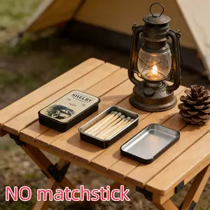 Vintage Retro Tin Matchbox - Thickened Tinplate, Strong and Moisture-Proof - Reusable - Retro Prints Filled with Nostalgic Charm - Smooth Sliding Lid - One Swipe Lights a Fire - Also a Decorative Item for the Desk - Excellent for Collecting