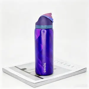 Owala FreeSip 32oz Stainless Steel Vacuum Insulated Flask - Purple Gradient, Leak-Proof, 24H Cold Retention, Portable Kitchenware Drinkware for Gym, Travel