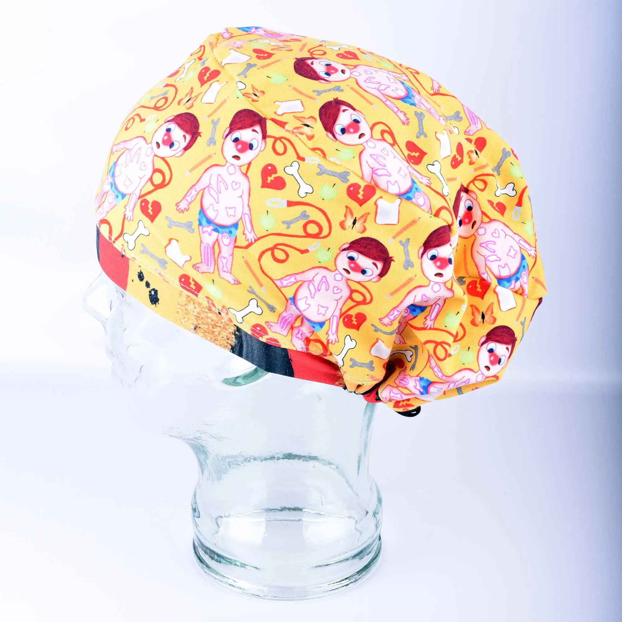 Funny Surgery Scrub Cap Hilarious Medical Print Adjustable Surgical Hat Soft Cotton Hair Cover Nurse Uniform Workwear