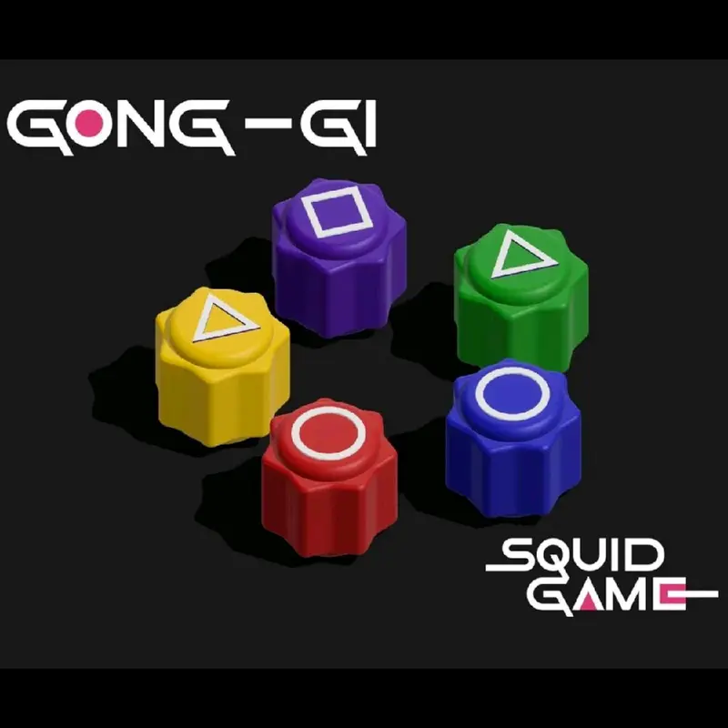 Squid Game Gonggi + Container + Traditional Korean Jacks Board Game, Mini-Game for Collectors & Cosplay, Perfect Gift, Stone Catching Game Gong Gi