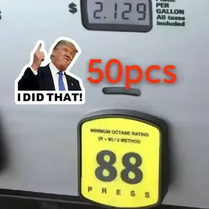 50pcs 1.5×1.5inch Trump I Did That Die-cut Stickers,Gas Pump,Price Stickers