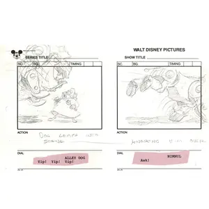 Chip n Dale Rescue Rangers Original Production Animation Storyboard Walt Disney FIRST EPISODE 1988 A134