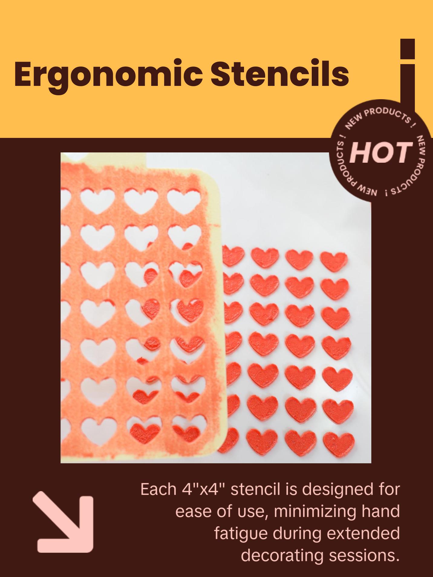 5pc DIY Sprinkle Stencil Set,6,8,10,12mm sizes. Make Your Own Stencils includes FREE SCRIBE