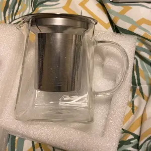 Glass Tea Set, 1 Piece Stainless Steel Filter Infusion Tea Kettle with Removable Infuser, Square GlassTea Set For Gift Giving, Anti-breakage Packaging, Glass Tea Pot