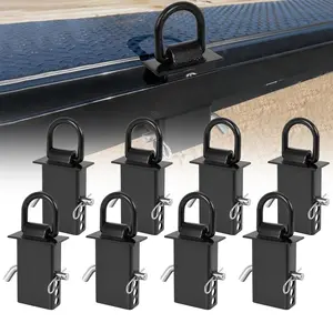 Heavy Duty Adjustable Trailer Stake Pocket D-Ring with Hitch Pin，4 Holes for Adjustment Stake Pocket D-Ring Tie Downs Utility for Flatbed Trucks and Trailers Mounted Lawn Ripper Plow