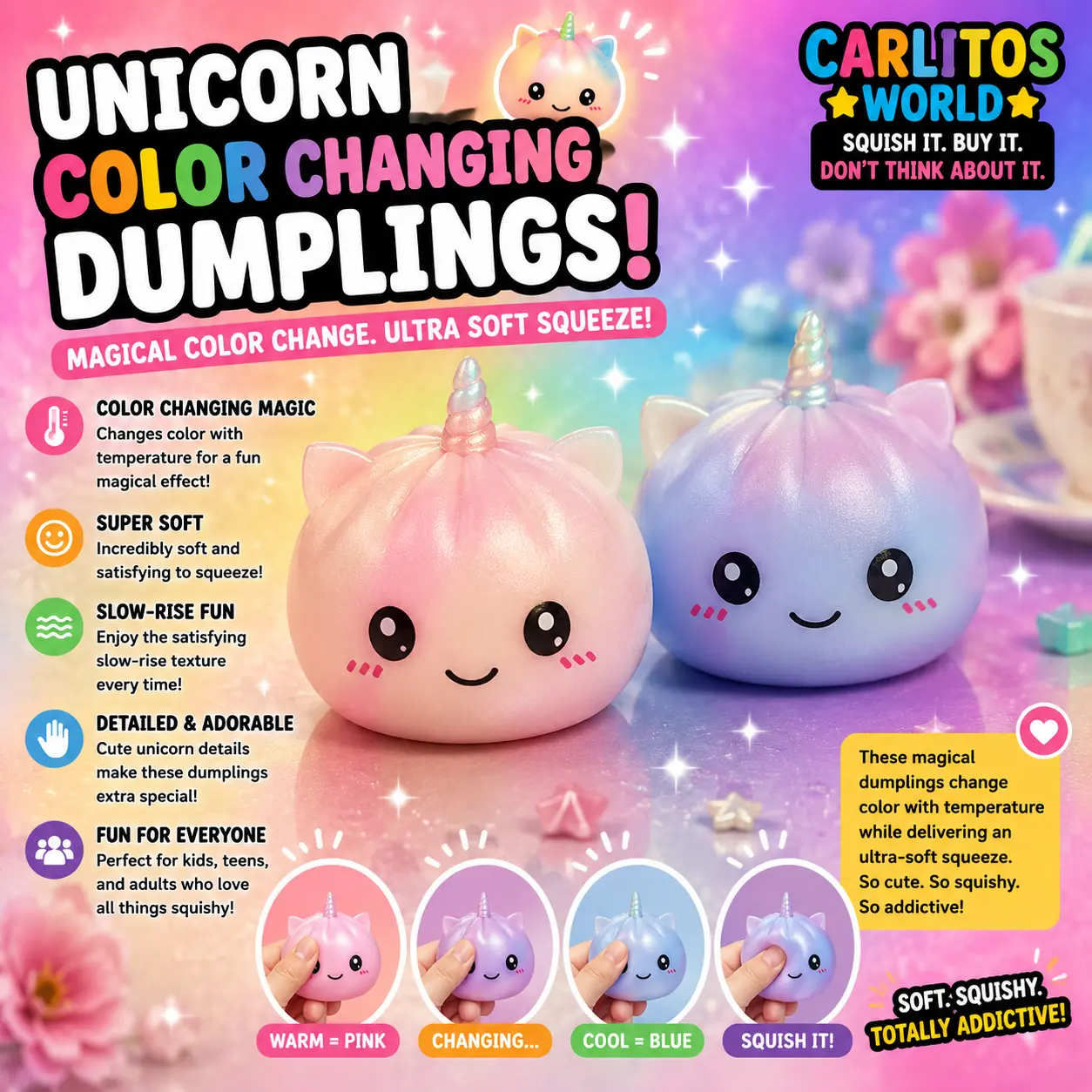 Unicorn color changing dumplings