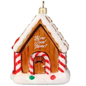 Joy to the World “Home Treat Home” Dog Treat Gingerbread House Polish Glass Ornament
