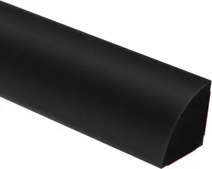 240 Inch Flexible Quarter Round Molding, Peel and Stick  Rubber Trim Suitable for Wall Edge Floor Corner,Staircase Cabinet Edge Black