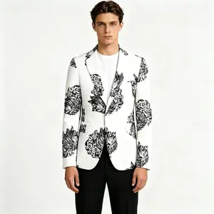 Men's Head-Turning Wolf & Paisley Print Blazer | 2025 Edgy Trendy Fashion Statement Piece for Parties/Date Nights bedazzled  suit suits  men