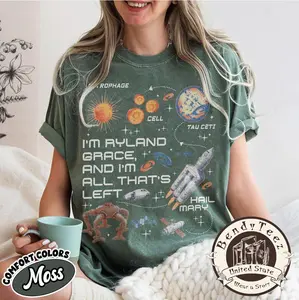 Comfort Colors Project Hail Mary Shirt, Rocky and Ryland Grace Graphic Tee, Fist My Bump Bookish Top, Andy Weir Sci-Fi Fan Gift Shirt