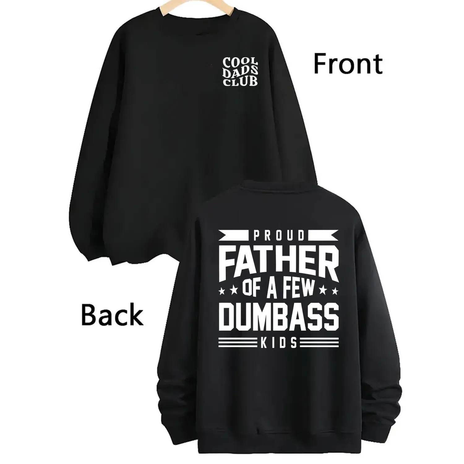 Men Sports Sweatshirt Proud Father Of A Few Silly Guys Letter Graphic Crewneck Pullover Funny Dad Apparel Fathers Day Gift Cool Dad
