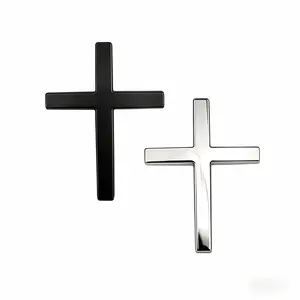 2 Pcs 3D Cross Metal Car Sticker,2.6*1.6 Inches Jesus Christian Car Emblem Badge Decal Decoration for Automotive,Car Exterior Decorative Sticker Universal Car Accessories for Motorcycle & SUV Emblem Badge Decal Decoration,Essential Decoration