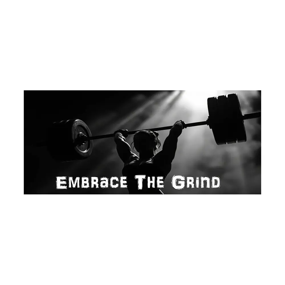 Motivational workout banner 48x21 inch vinyl sign with 4 corner grommets – durable gym wall decor for home or fitness centers, CrossFit boxes, weight rooms, personal training studios, bodybuilding areas, and strength training gyms Decoration Hanging